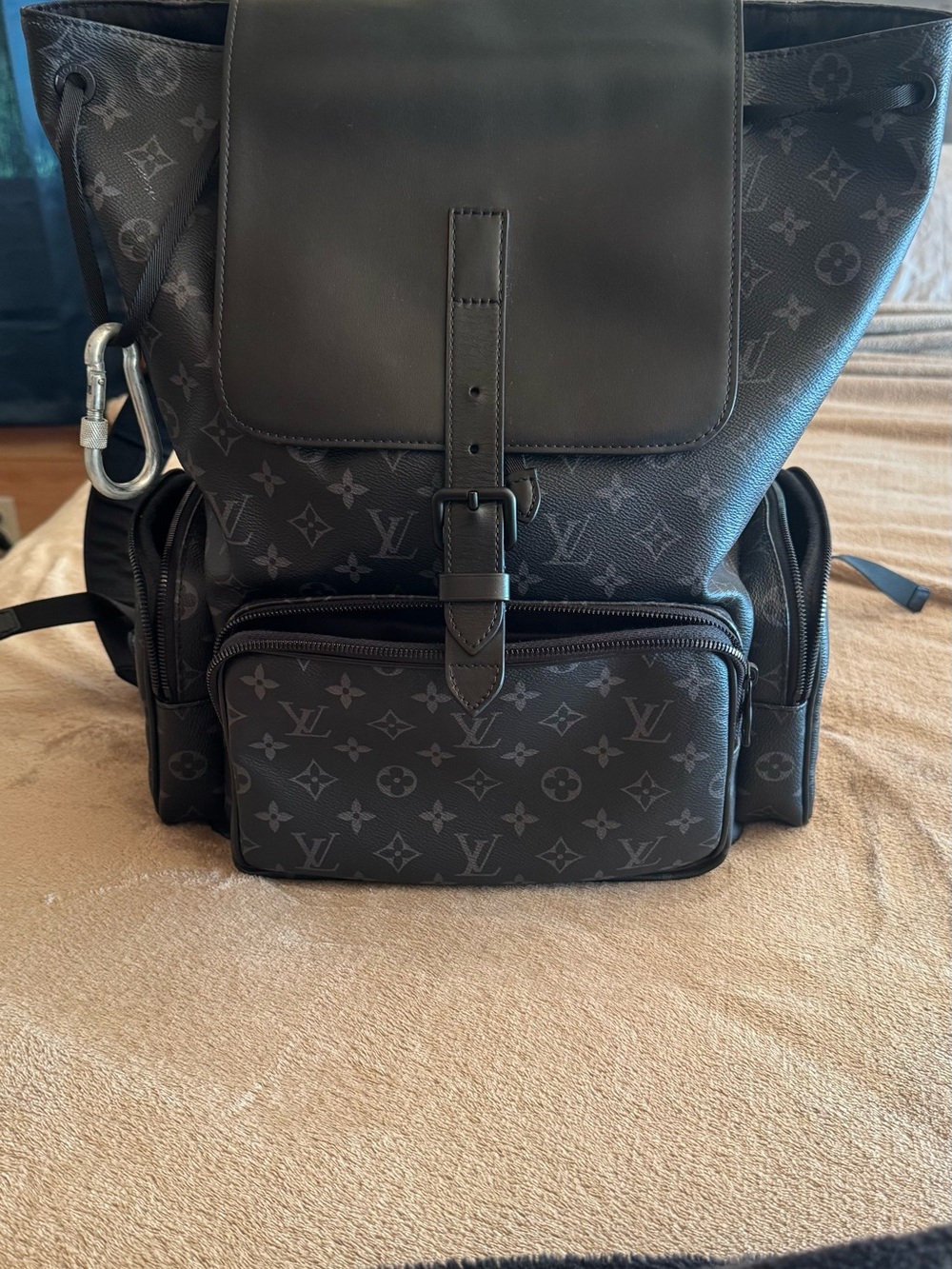Louis Vuitton Monogram Eclipse Canvas Black Backpack